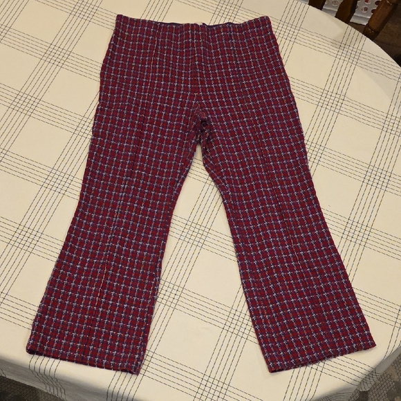 Maeve Pants - Maeve Purple And Red Patterned Cropped Pants